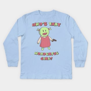 Nanalan // Who's That Wonderful Girl Kids Long Sleeve T-Shirt